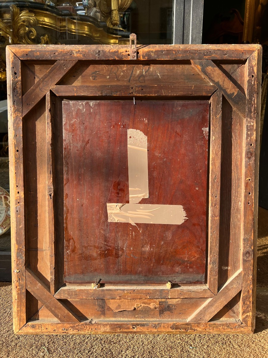 Olio su tavola, firmato Lionel Royer. Francia, fine XIX secolo.-photo-1