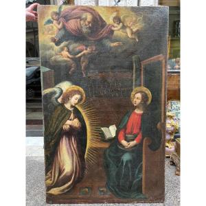 "Annunciazione", olio su tela. Ambito di Cristofano Allori. Firenze, inizio XVII secolo