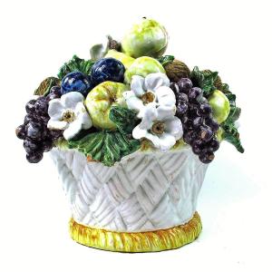 Trompe-l'œil Centerpiece In Glazed Earthenware From Malicorne