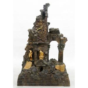 Napoleon III Period Bronze Antique Grand Tour Clock 