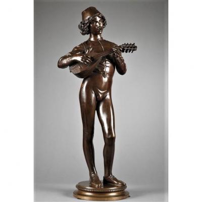 "le Chanteur Florentin" By Paul Dubois (1827-1905), French School