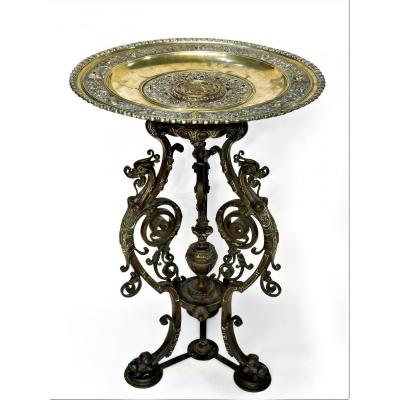 Bronze Pedestal Napoleon III In Gothic Style Viollet-le-duc