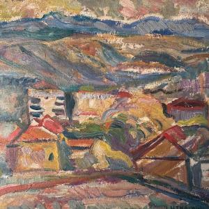 Lutka Pink (1906-1999) Oil Painting On Cardboard.