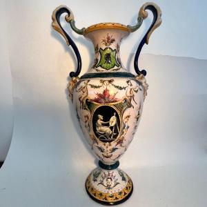 Italy Earthenware Vase With Handles