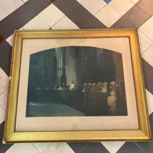 Lionello Balestrieri Aquatint In Colors: Matins.