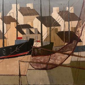 Marine Painting, Port Of Lesconil, Brittany.
