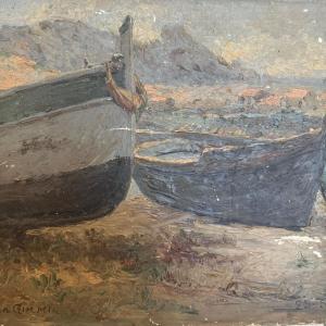 Pierre Gimmig, Painting, The Boats, 1924