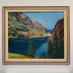 Lucien Quénard , Mountain Painting , Lac Du Lauvitel , Oisans .