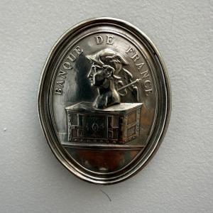 Banque De France , Stamped Silver Plaque .