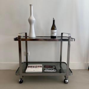 Sideboard On Wheels , Bar Design 1970 , Trolley .