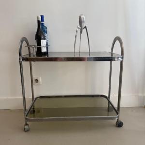 Sideboard On Wheels , Bar Design 1970 , Trolley .