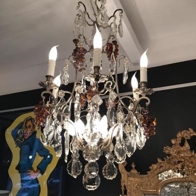 Important A 12-light Chandelier Decor Fruit, Grape Grape