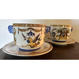 Gien 1875 Earthenware Pot Covers 19th