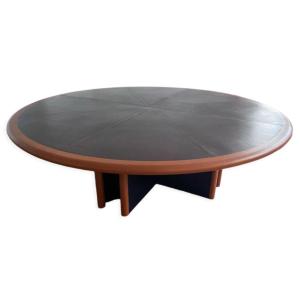 Maison Mariani Round Leather Table