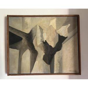 Jean Signovert Abstract Painting 1973 