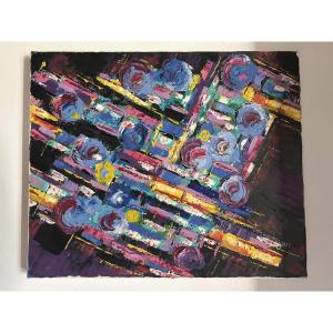 Bernard Touati Painting Abstract Composition 1991
