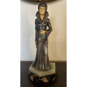 Hippolyte Moreau Art Deco Statue Of A Woman