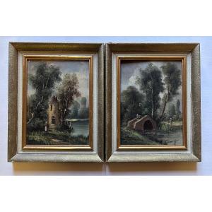 Animated Landscape Paintings Of Bridge And Tower 