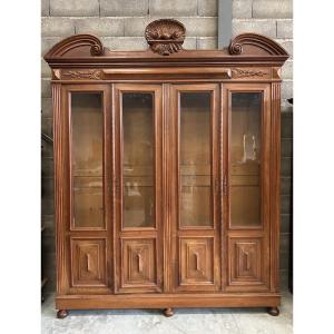 Neo-classical Walnut Bookcase 