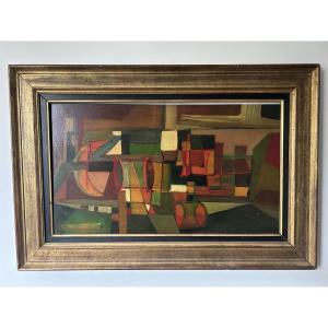 Geometric Abstract Painting, 1950, Italy 