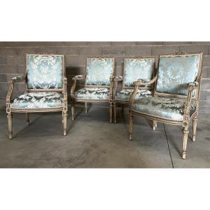 Set Of 4 Louis XVI Style Armchairs 