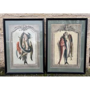 Elisa Honorine Pitet Champin Lithographs Fishing Fish