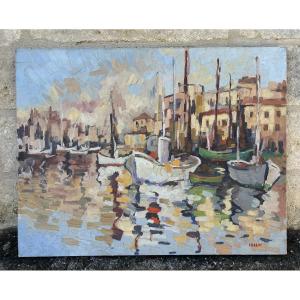 Pierre Ivaldi Marine Painting, Mediterranean Port