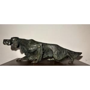 Cesar Rabitti Bronze Sculpture Hunting Dog