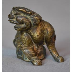 Buddhist Lion In Cast Bronze. Vietnam Or South China.