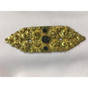 Chinese Jewel In Gilt Bronze Inlaid With Stones.