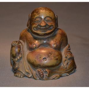 Budai (hotei) Carved In Soapstone (lard Stone, Soapstone) China Qing Period.