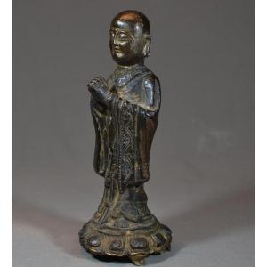 Monk In Bronze.china Ming Dynasty 17th Century Or Earlier.