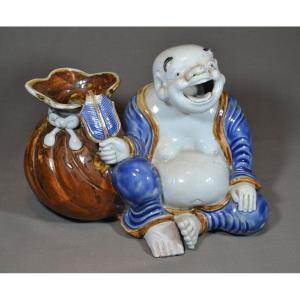 Hirado Porcelain Hotei Statuette. Edo Period Japan.