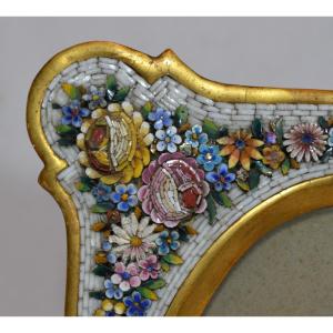 Gilded Wooden Frame. Glass Micro Mosaic. Venice, 19th Century. 