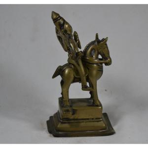 Bronze Statuette Of Aiyanar. India, Tamil Nadu, 18th Century.