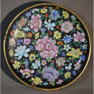 Peking Enamel Dish On Copper. China, Republican Period, Early 20th Century.