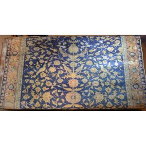 Antique Middle Eastern Rug. Decorated With Flowers And Birds. 