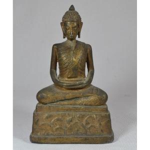 Gilt Bronze Ascetic Buddha. Southeast Asia. 19th Century Or Earlier. 