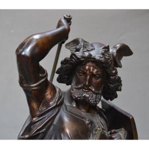 Ceramic Barbarian Warriors Imitating Bronze. By Létu & Mauger. 19th Century. 