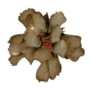 Bouquet Of Flowers In Jade And Agate. China Qing Dynasty.