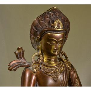 Amitayu Buddha In Gilt Bronze, Zanabazar Style. Mongolia 1900.