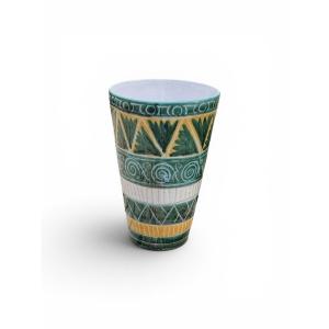 Flared Vase In Vallauris Ceramics By Michel Alexandrov Dit Alix -villa Kerylos