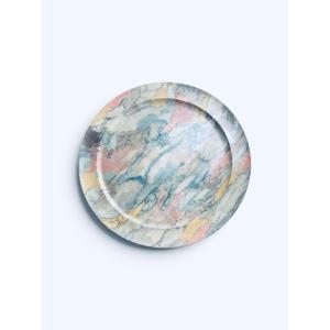Large Circular Tray In Natural-colored Breche Du Bénou Marble, 1970s