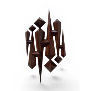 Modernist Jacaranda Wall Sculpture Signed J. Tenreiro, Brazil, 20th Century