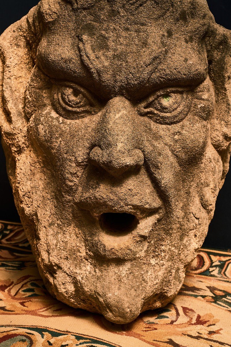 Mascherone in pietra serena, Toscana XVII secolo-photo-2