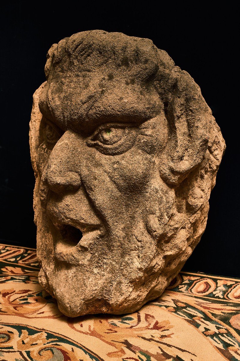 Mascherone in pietra serena, Toscana XVII secolo-photo-3