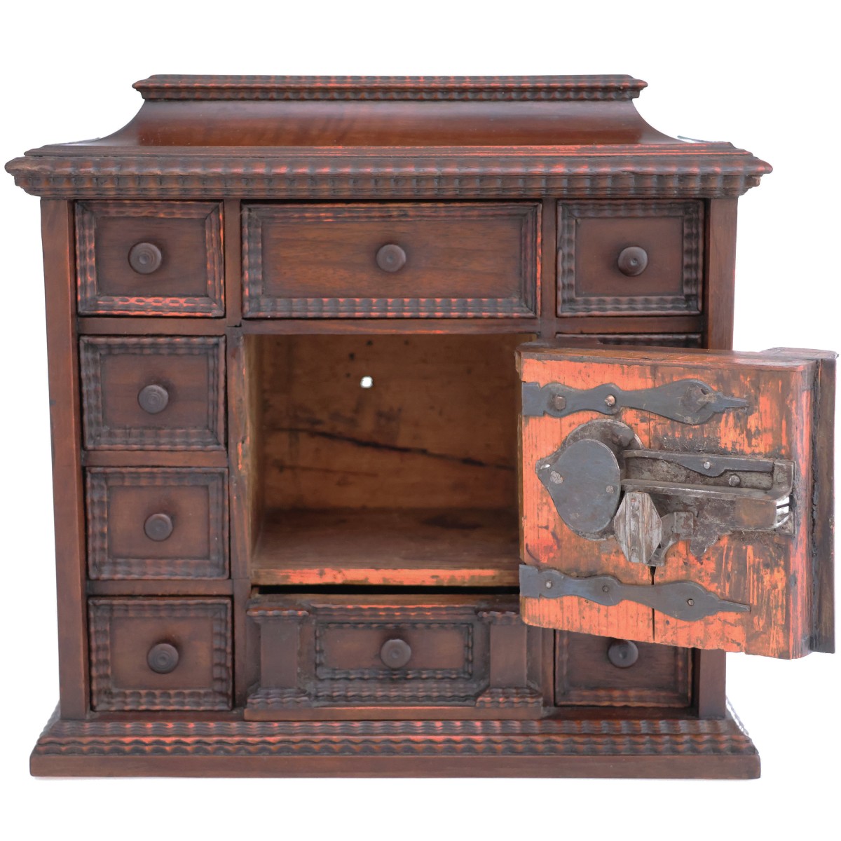 Piccolo monetiere in legno di noce, Italia