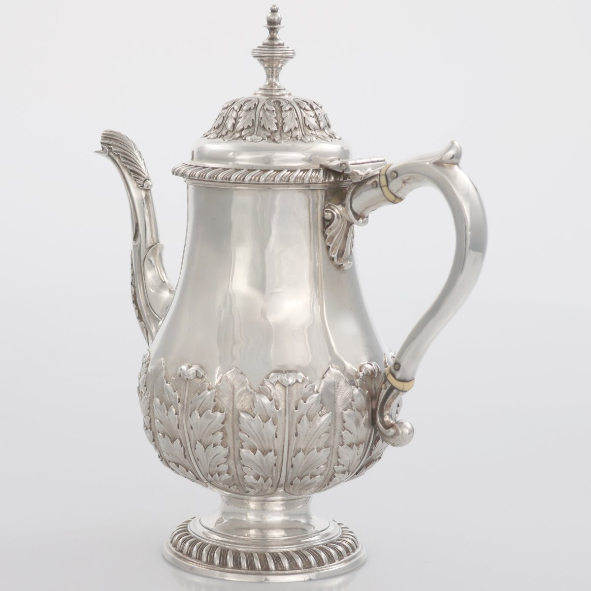 Caffettiera in argento sterling Giorgio IV, William Bateman I, Londra, 1823-photo-3