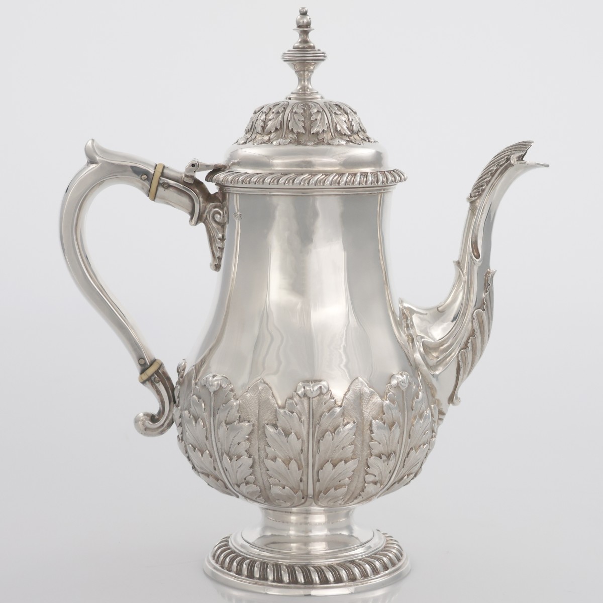 Caffettiera in argento sterling Giorgio IV, William Bateman I, Londra, 1823