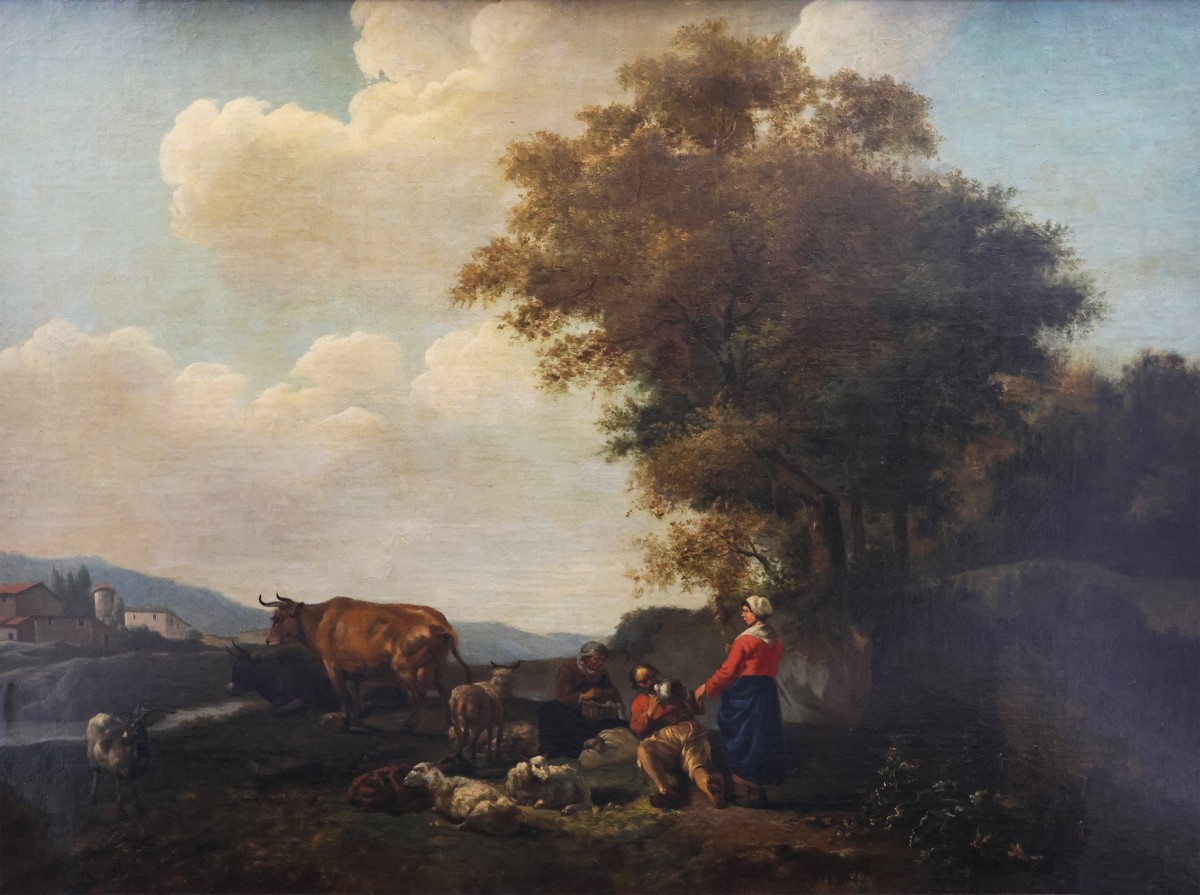 Hendrick Mommers attr., Pastorale, olio su tela